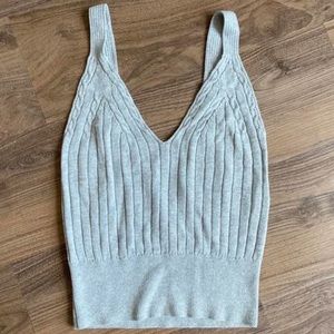 Aritzia Wilfred Suzette knit tank top grey